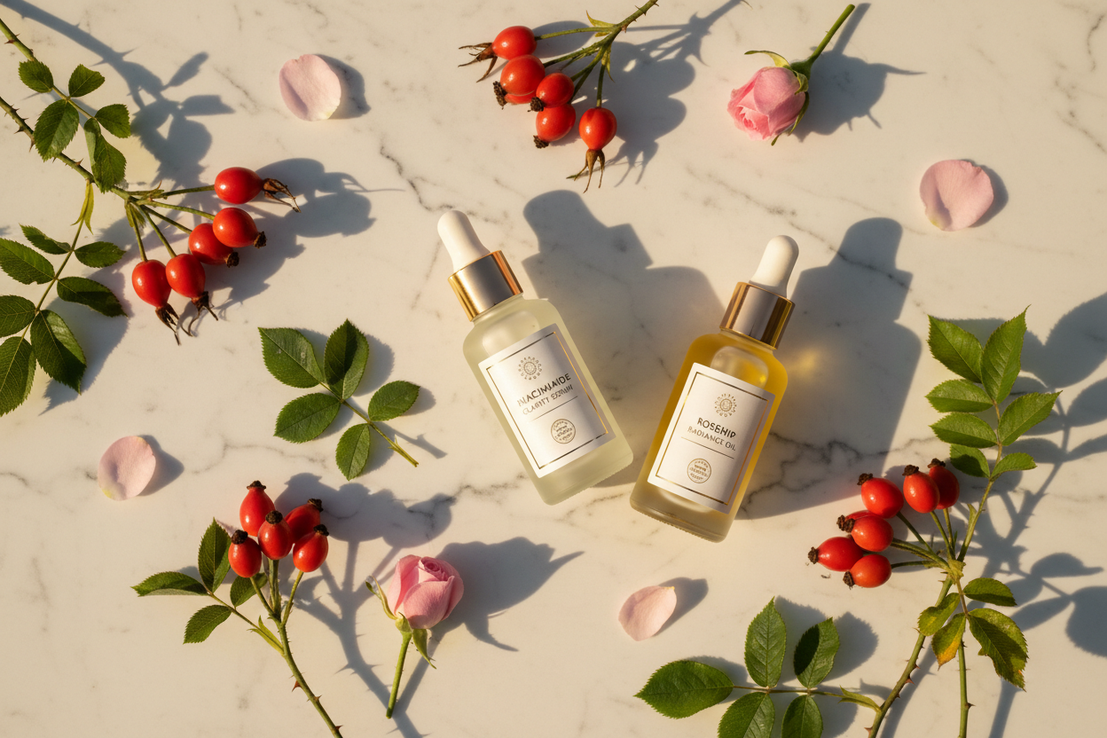 Plant-Powered Purity: Why Vegan Skincare with Niacinamide & Rosehip Oil Is the Future of Radiant Skin
